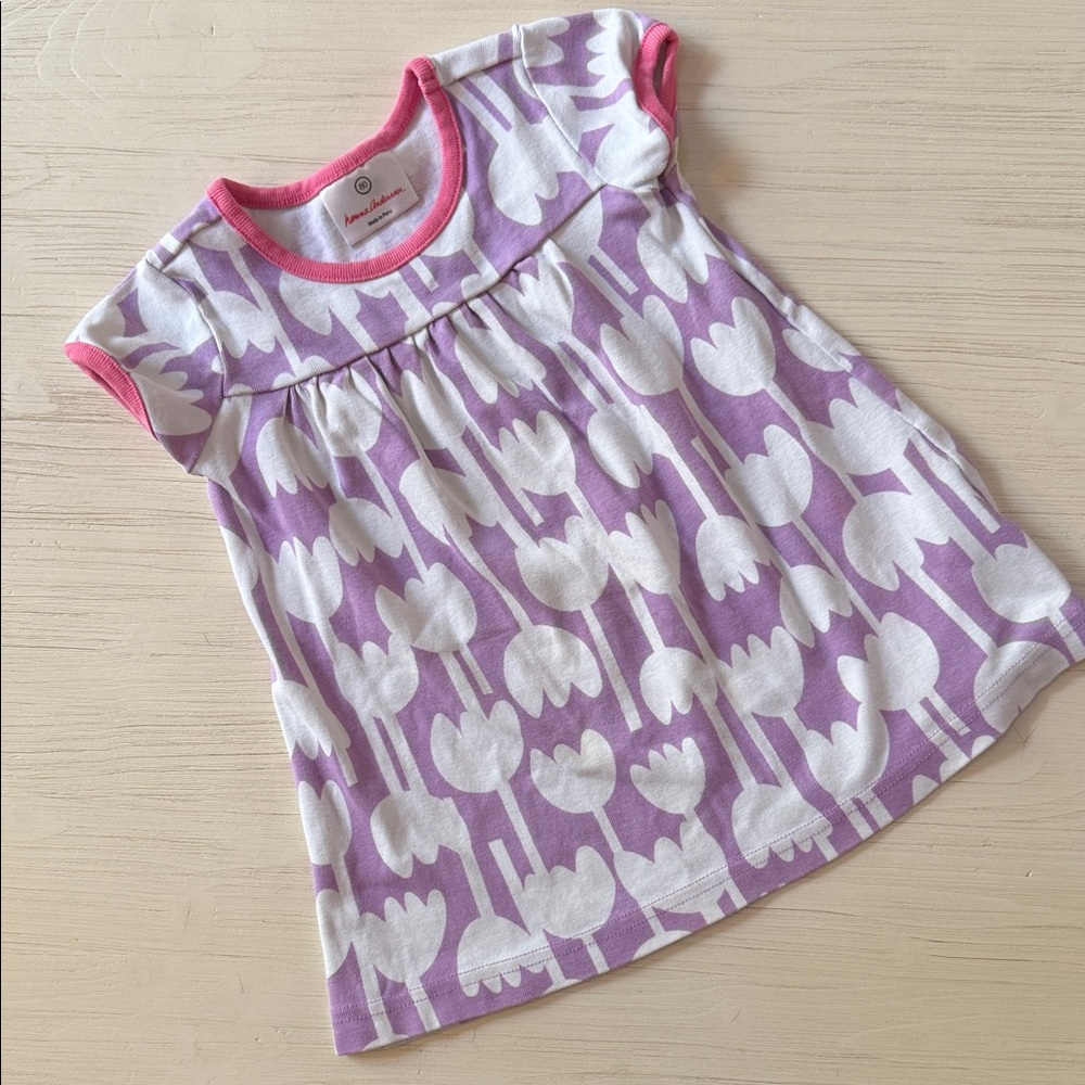 Hanna Andersson Lavender and White Tulip Dress